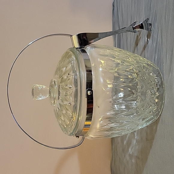 Dining Vintage Silver Plate Crystal Wine Coolerice Bucket With Lid